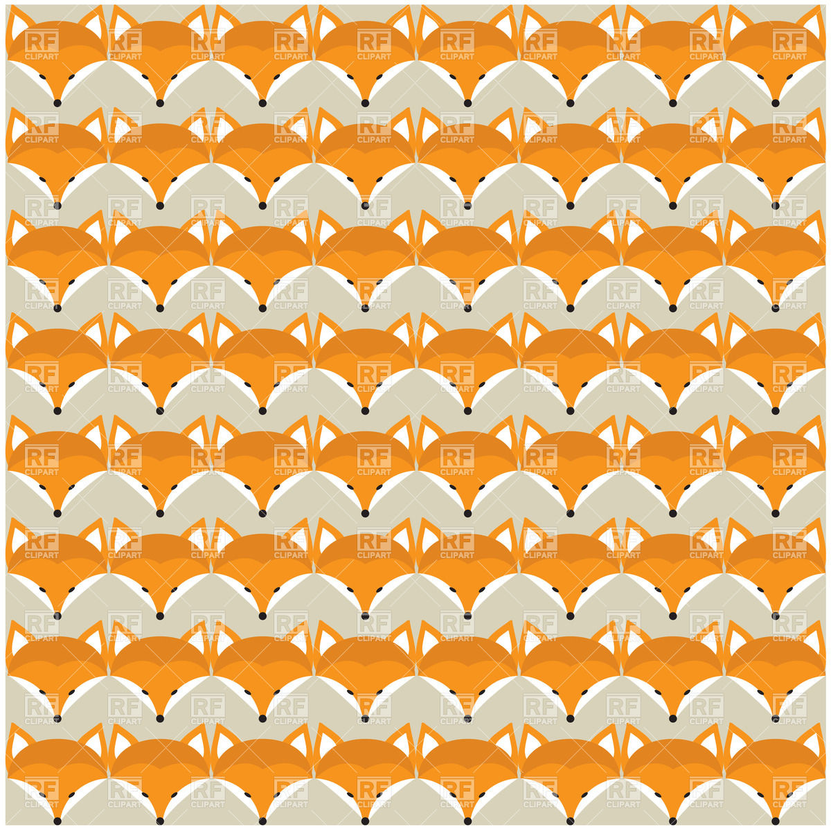 1200x1200 Seamless Texture With Cute Face Of Fox Vector Image Vector