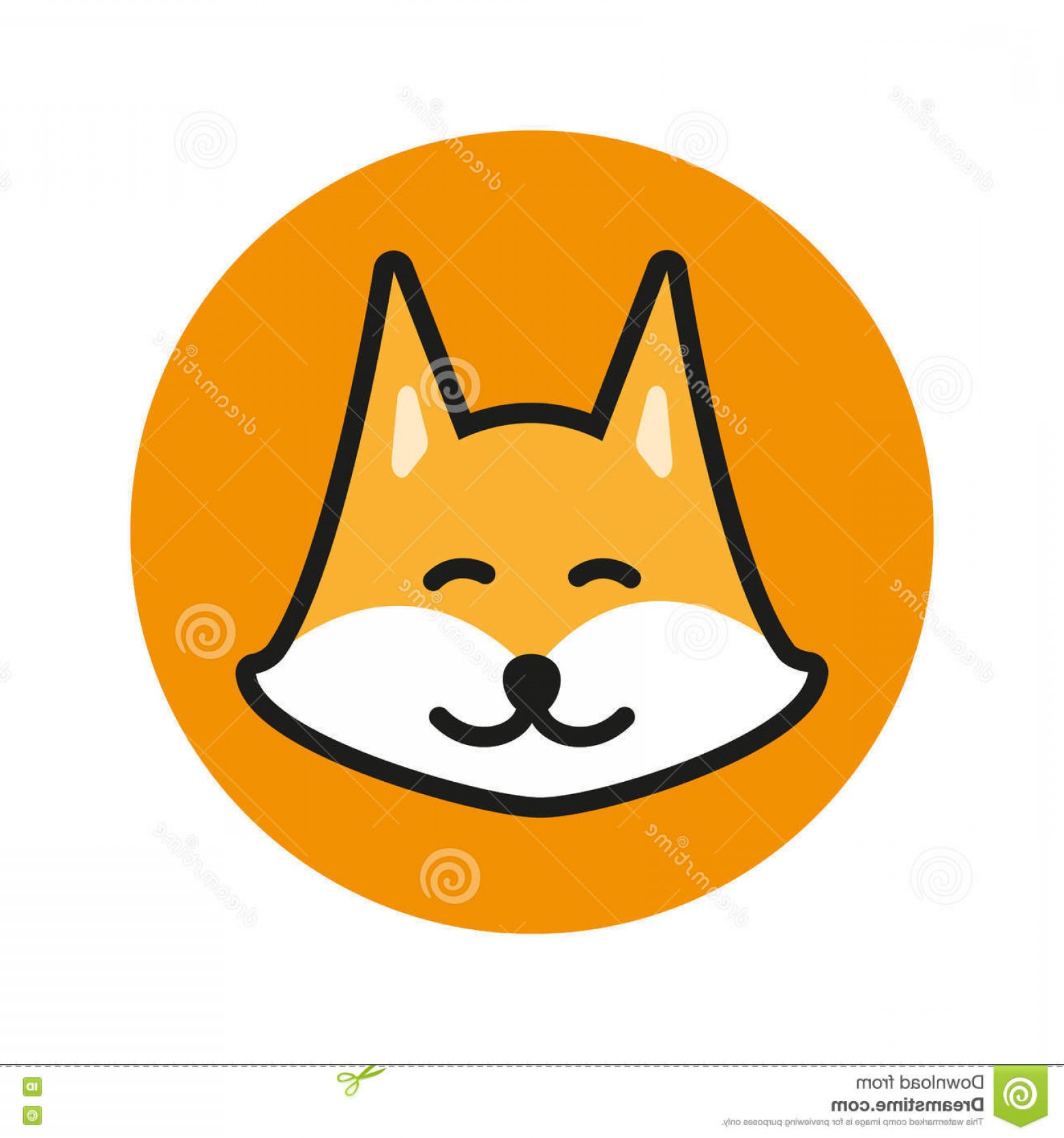 1560x1668 Stock Illustration Fox Vector Icon Logo Cute Design Flat Circle