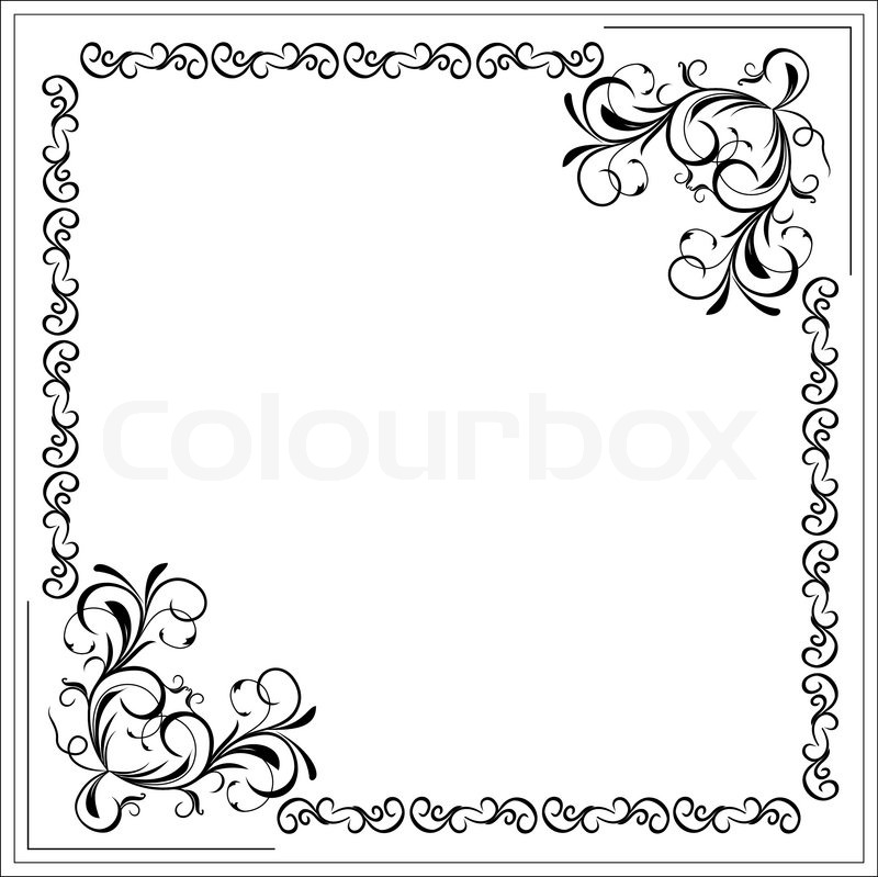 800x799 Illustration Blank Floral Frame Border. Vector Stock Vector