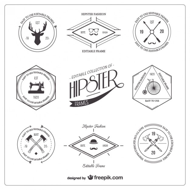 626x626 Hipster Frames Vector Free Download