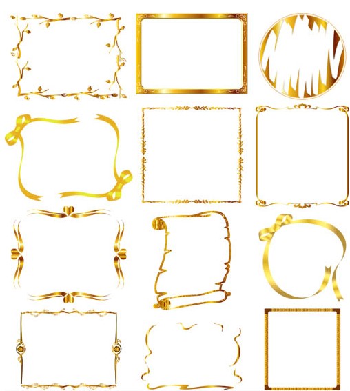 508x567 Ornate Gold Frames Free Vector Ai Format Free Vector Download