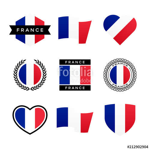 500x500 France Flag Vector Icons And Logo Design Elements With The French
