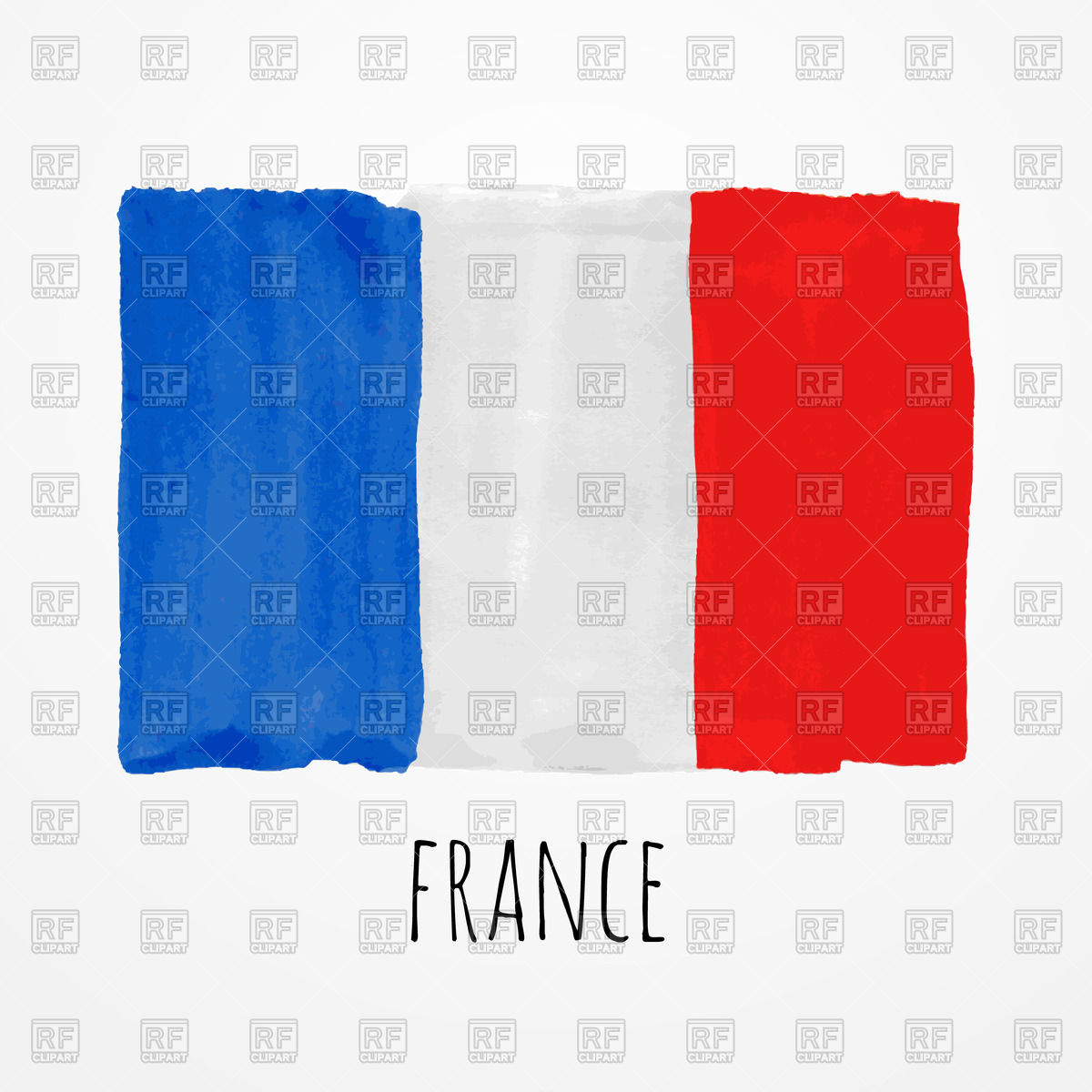 1200x1200 Hand Drawn Watercolor France Flag Vector Image Vector Artwork Of
