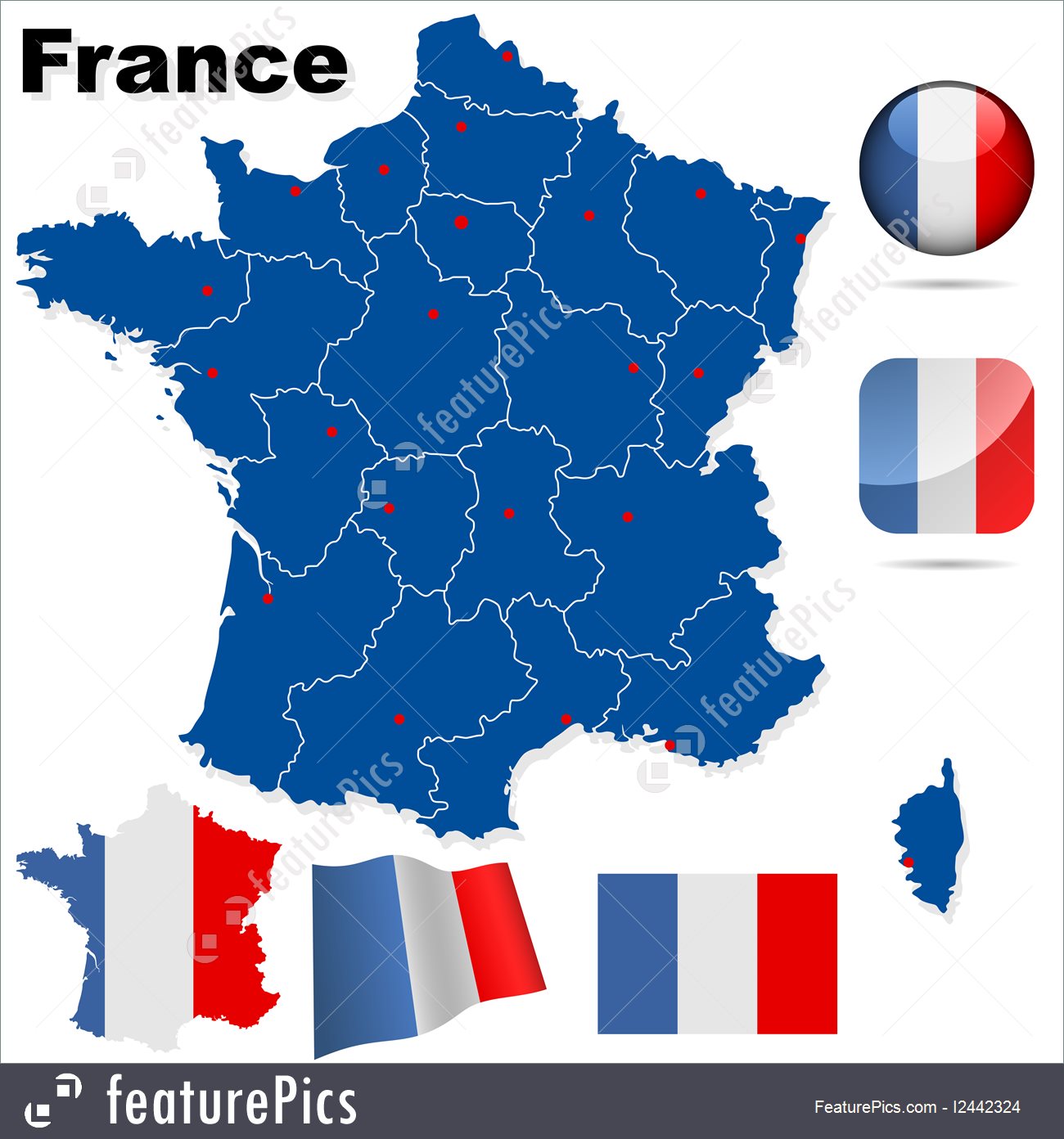 1300x1392 France Vector Set.
