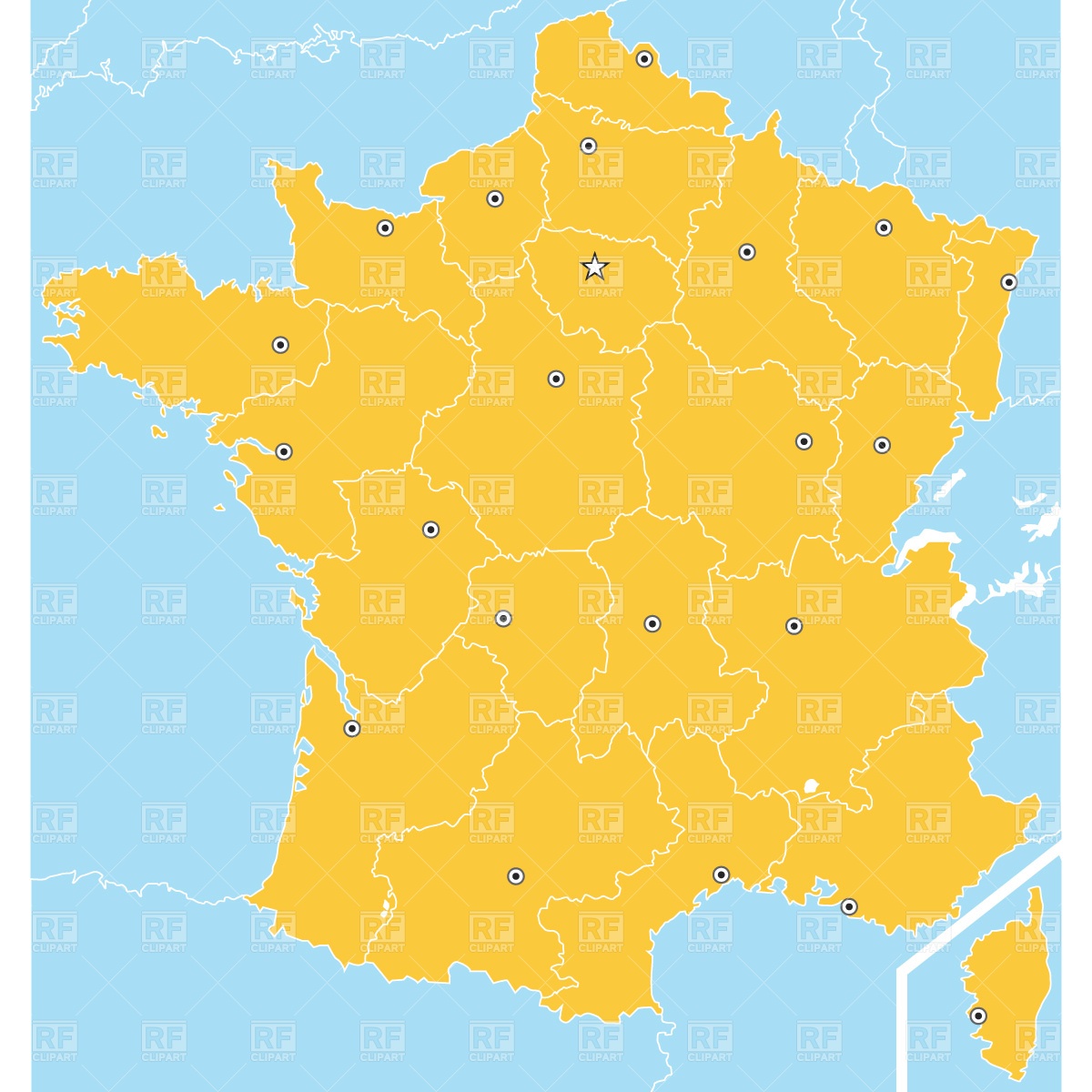 1200x1200 Map Of Regions Of France Vector Image Vector Artwork Of Signs