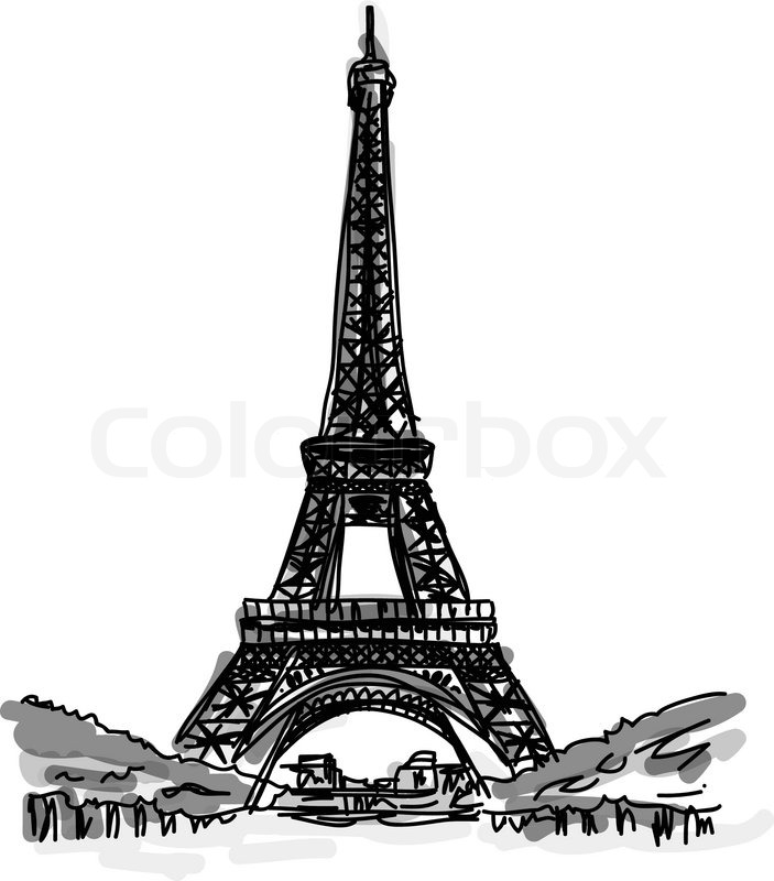 703x800 Vector World Famous Landmark Collection Eiffel Tower, Paris