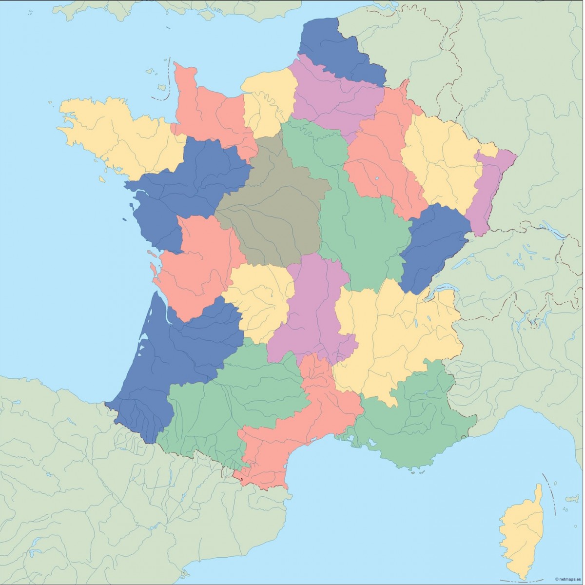 1200x1200 Find France Blind Map. Illustrator Vector Eps Maps. Eps
