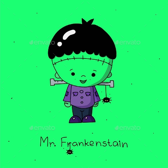 590x590 Frankenstein Vector Illustration On Green By Ananastym Graphicriver