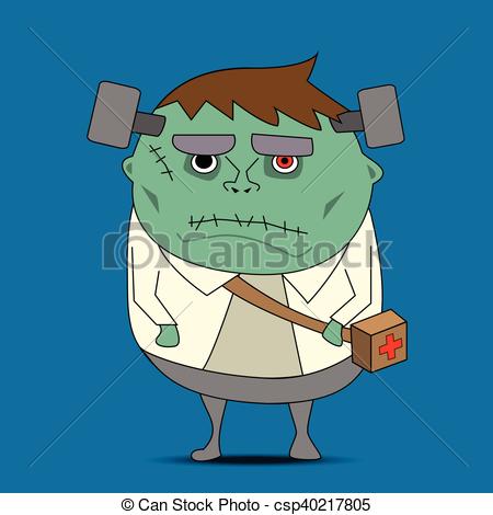 450x470 Frankenstein Cartoon Vector For Halloween.
