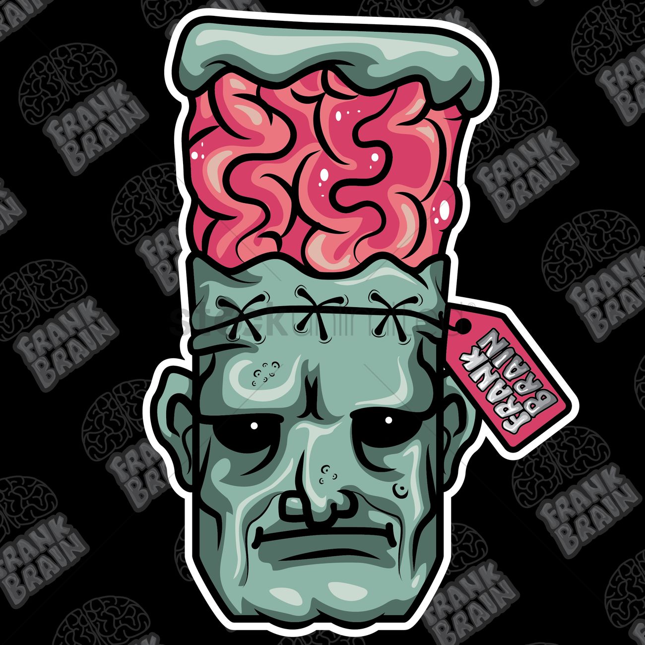 1300x1300 Free Frankenstein Brain On Sale Vector Image