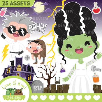 350x350 Halloween Bride Of Frankenstein Clipart Instant Download Vector Art