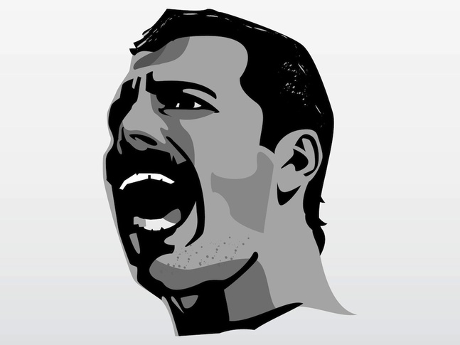 647x485 Rock Star Portrait Freddie Mercury Vector Free Download