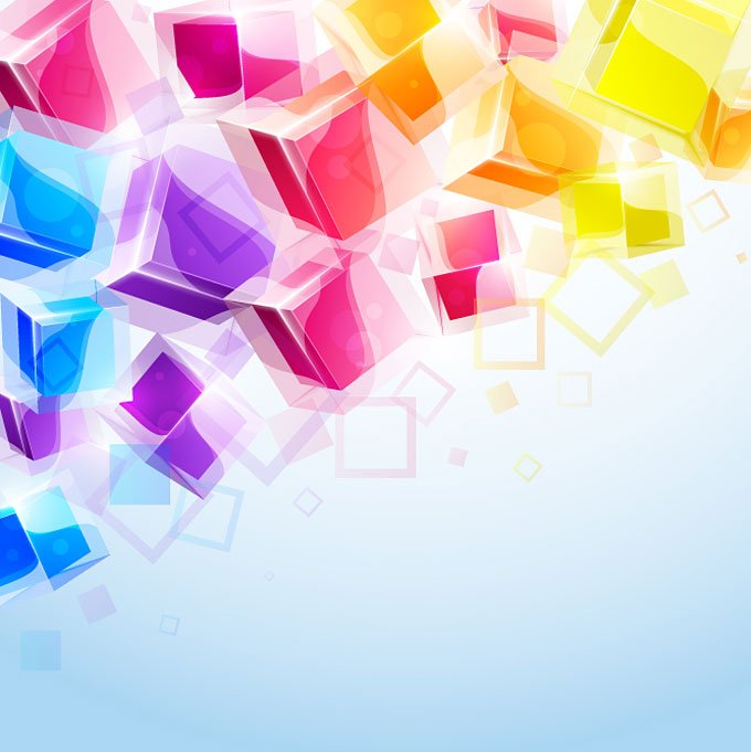 680x681 Free Abstract Amp Colorful 3d Cubes Vector Background (Free) Psd