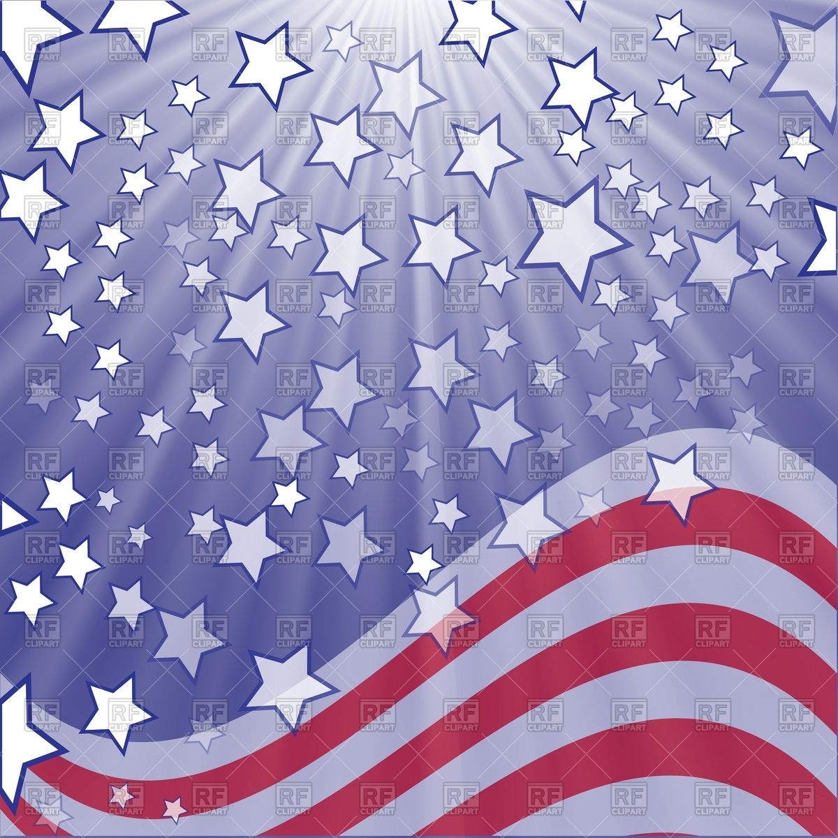 1200x1200 Starry Background With Rays Of Light And Elements Of Usa Flag