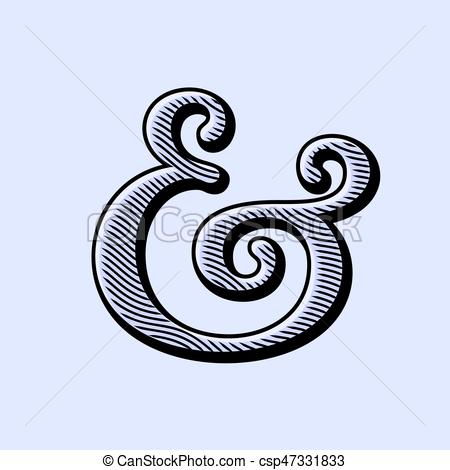450x470 Ampersand Vector Illustration. Ampersand Symbol With Natural
