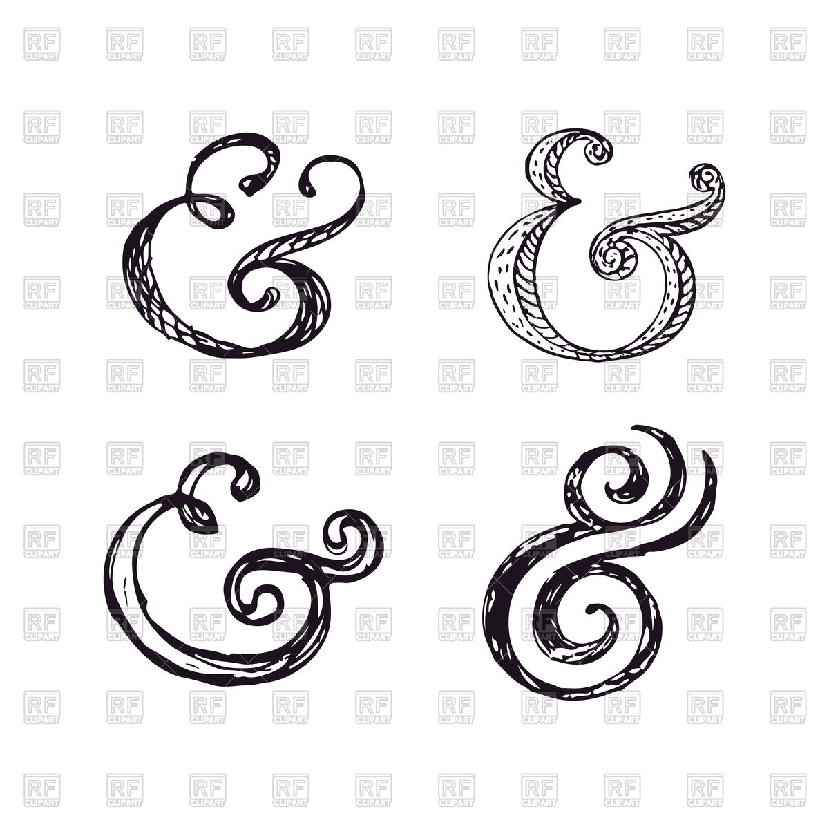 1200x1200 Hand Drawn Sketchy Ampersand Vector Image Vector Artwork Of
