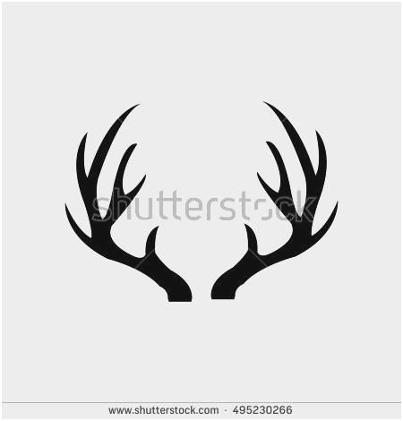 450x470 Deer Antlers Vector Beautiful Black Silhouette Antlers Vector Art
