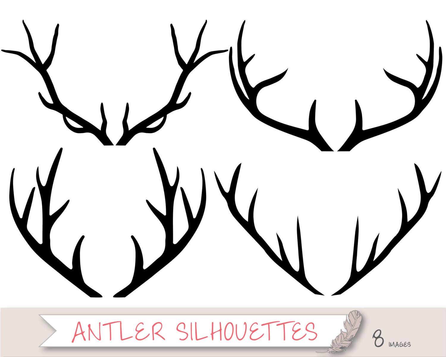 1500x1200 Deer With Antlers Silhouette Clipart Vector Free