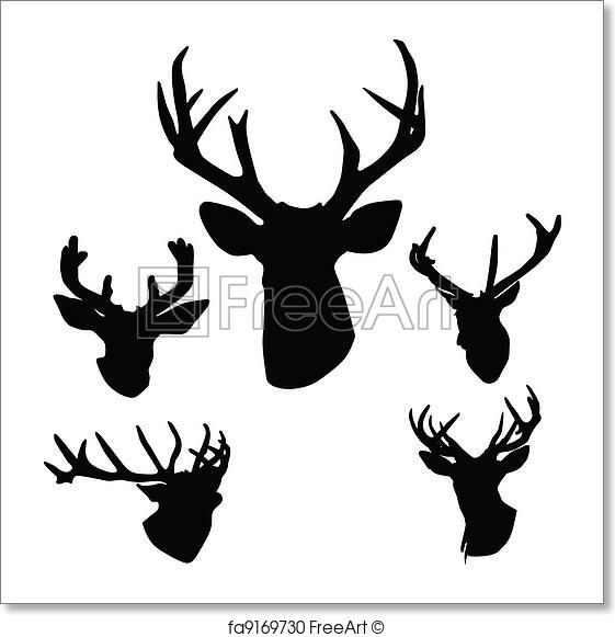 561x581 Free Art Print Of Deer Antlers Silhouette. Deer Antlers Silhouette