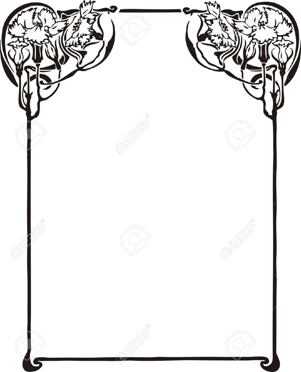 1054x1300 Art Nouveau Border Stock Illustrations, Cliparts And Royalty Free