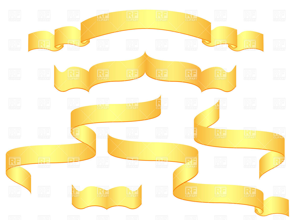 1200x900 Golden Blank Banners And Ribbons Vector Image Vector Artwork Of