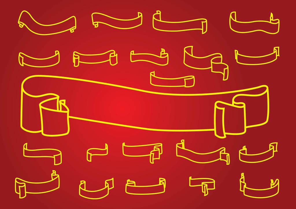 1024x725 Outline Banner Vectors Vector Art Amp Graphics