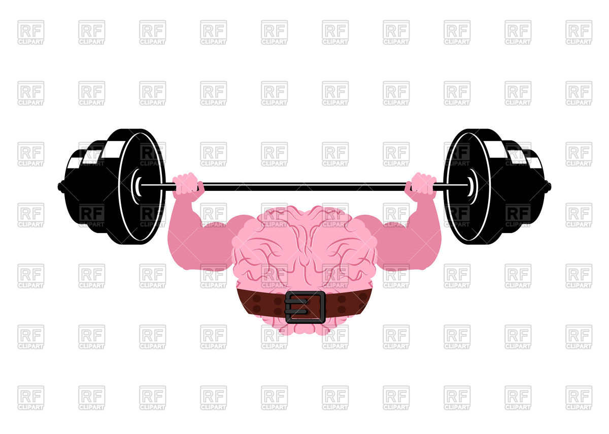 1200x855 Strong Brain And Barbell Vector Image Vector Artwork Of