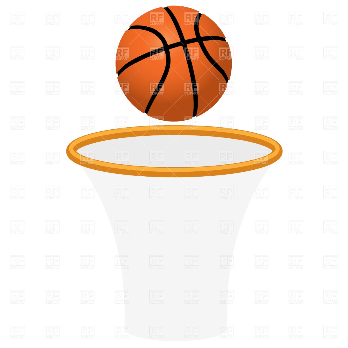 1200x1200 Basketball Hoop Net And Ball Vector Image Vector Artwork Of