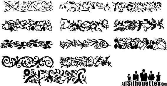 568x294 Free Floral Decorative Border Vector Designs 123freevectors