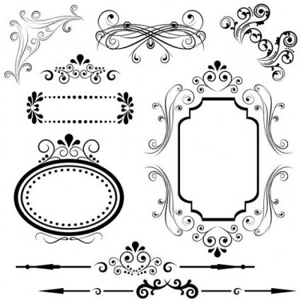 425x425 Vector European Lines Border 04 Vector Art