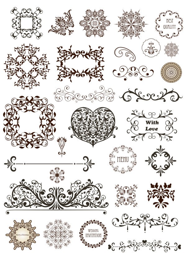 595x842 Vector Vintage Ornament Divide Border Vector Art Free Vector