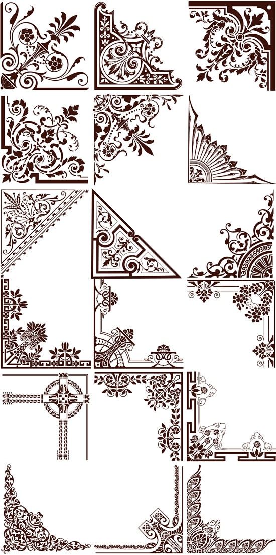 550x1106 Continental Elegant Floral Border Vector Graphics My Free