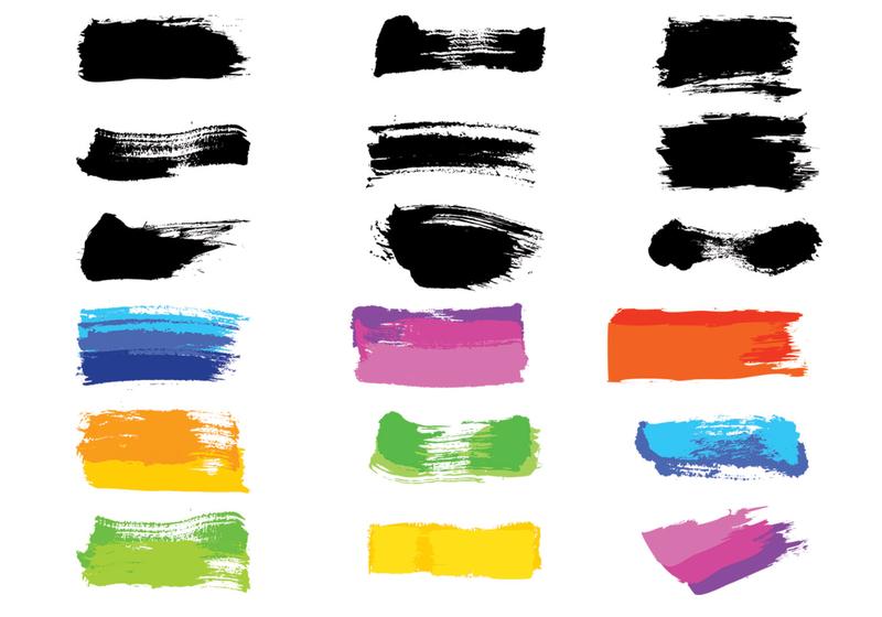 800x560 Paintbrush Strokes Vector Pack