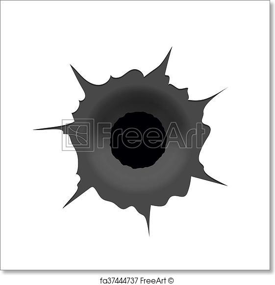 561x581 Free Art Print Of Vector Modern Bullet Hole On White Background