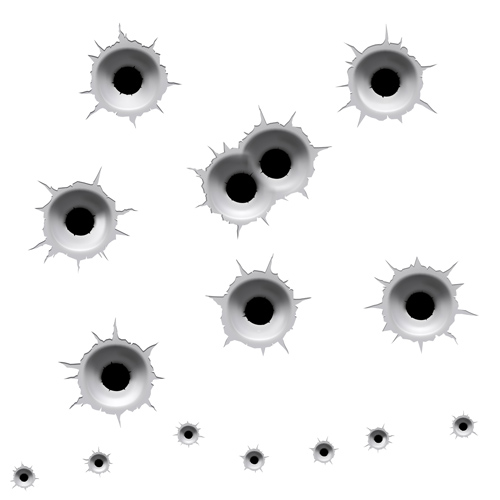 500x500 Realistic Bullet Holes Vector Illustration 04 Free Download