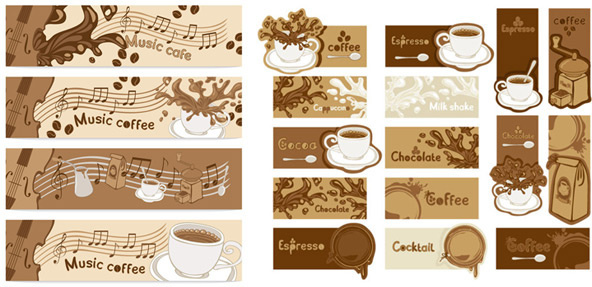 592x287 Coffee Design Banner Free Vector Download (10,840 Free Vector) For