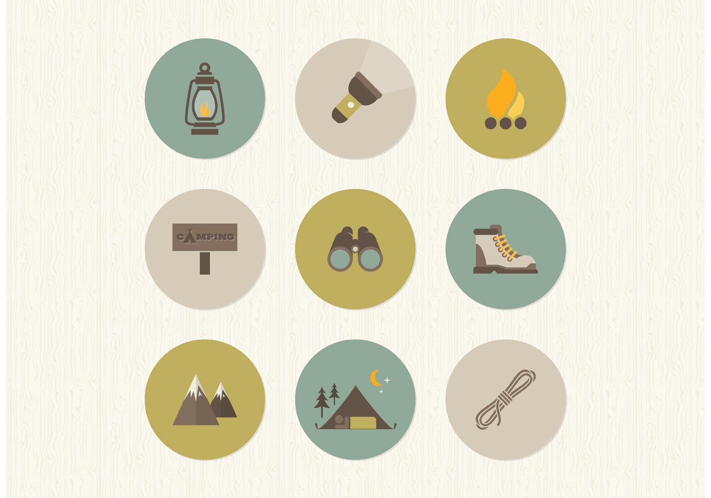 1400x980 Free Flat Camping Vector Icons