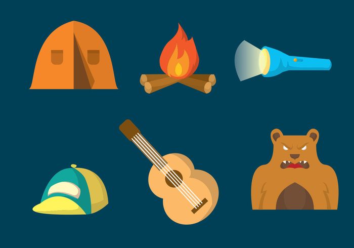 700x490 Free Vector Camping Vector Set