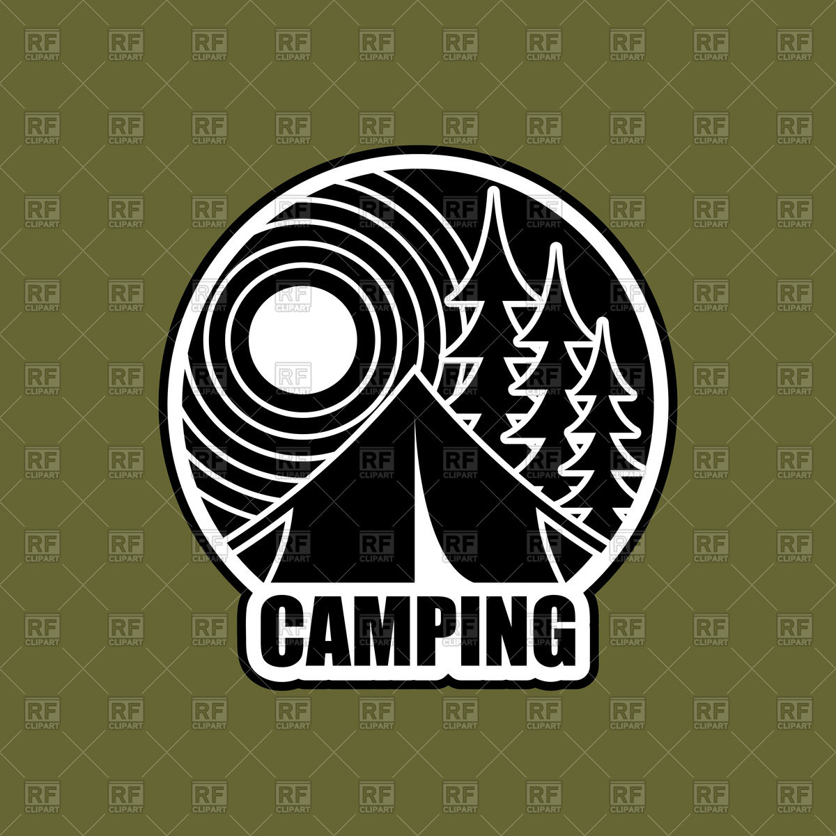 1200x1200 Logo Of Camping, Emblem For Accommodation Camp Vector Image
