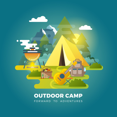 400x400 Page 1 Camping Vector On Curated Vector Illustrations, Stock