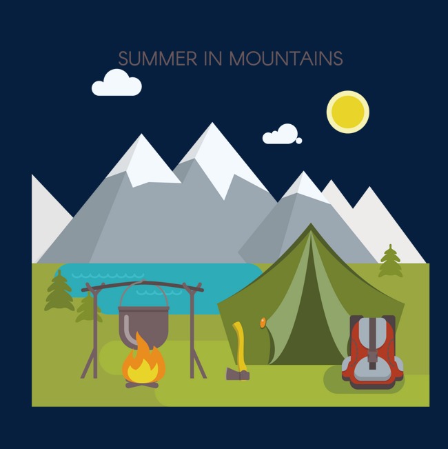 650x651 Vector Snow Mountain Camping, Snow Vector, Mountain Vector