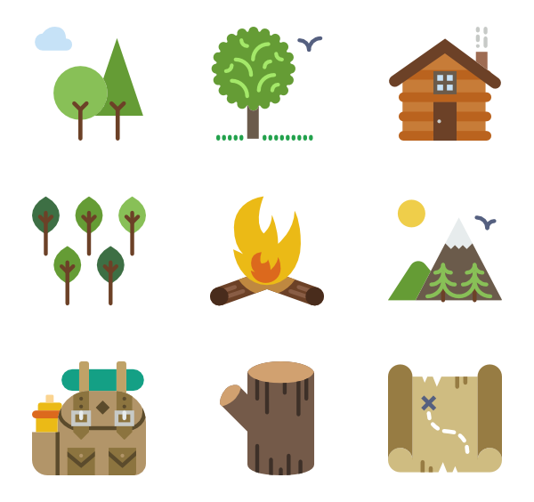 600x564 Camping Icons