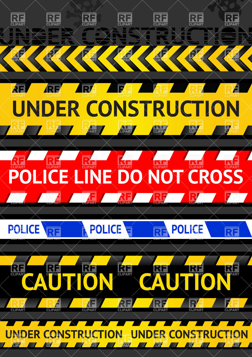 848x1200 Caution Tapes, Strips And Warning Line Vector Image Vector
