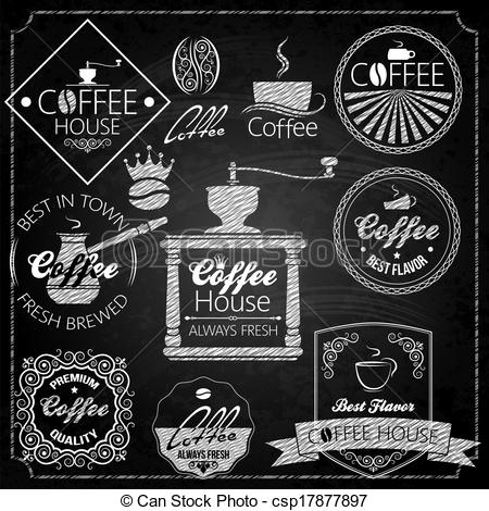 450x470 Coffee Set Elements Chalkboard.