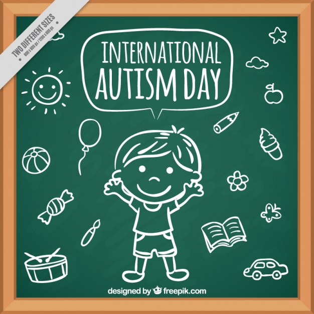 626x626 Hand Drawn Kid With Elements In Chalkboard Vector Free Download