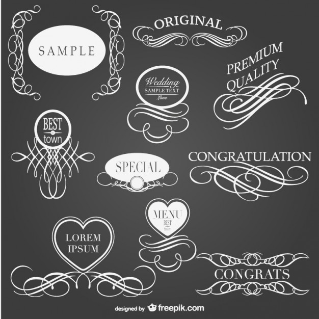 626x626 Retro Chalkboard Elements Set Vector Free Download