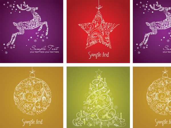 600x450 Christmas Cards Vector