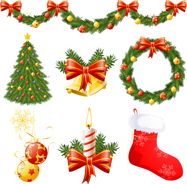 600x590 Christmas Decorations Vector Free Vector 4vector