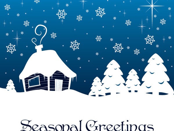 600x450 Christmas Snow Card Vector