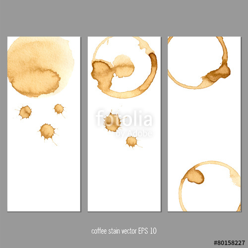 500x500 Vector Banners With Coffee Stain Watercolor. Stock Image And
